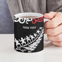 Honour The Treaty New Zealand Personalised Ceramic Mug Toitu Te Tiriti Half Fern Haka Dance - Polynesian Pride