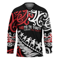 Honour The Treaty New Zealand Personalised Hockey Jersey Toitu Te Tiriti Half Fern Haka Dance - Polynesian Pride