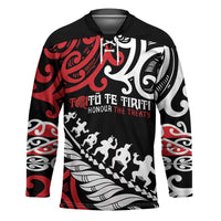 Honour The Treaty New Zealand Personalised Hockey Jersey Toitu Te Tiriti Half Fern Haka Dance - Polynesian Pride