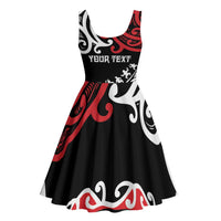 Honour The Treaty New Zealand Personalised Midi Dress Toitu Te Tiriti Half Fern Haka Dance - Polynesian Pride