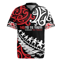 Honour The Treaty New Zealand Personalised Rugby Jersey Toitu Te Tiriti Half Fern with Haka dance