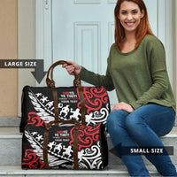 Honour The Treaty New Zealand Personalised Travel Bag Toitu Te Tiriti Half Fern Haka Dance - Polynesian Pride