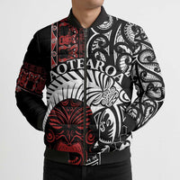Honour The Treaty New Zealand Personalised Bomber Puffer Jacket Toitu Te Tiriti Indigenous Maori Face - Polynesian Pride