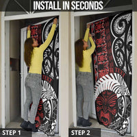 Honour The Treaty New Zealand Personalised Door Cover Toitu Te Tiriti Indigenous Maori Face - Polynesian Pride