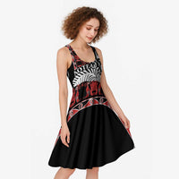 Honour The Treaty New Zealand Personalised Midi Dress Toitu Te Tiriti Indigenous Maori Face - Polynesian Pride