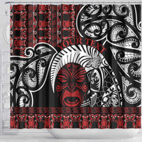 Honour The Treaty New Zealand Personalised Shower Curtain Toitu Te Tiriti Indigenous Maori Face