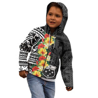 Samoa Tribal Hibiscus Flowers Kid Hoodie