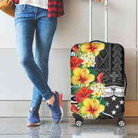Samoa Tribal Hibiscus Flowers Luggage Cover LT9 - Polynesian Pride