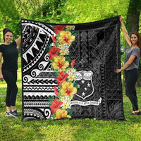 Samoa Tribal Hibiscus Flowers Quilt