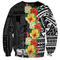 Samoa Tribal Hibiscus Flowers Sweatshirt