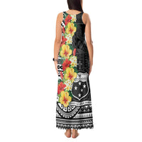 Samoa Tribal Hibiscus Flowers Tank Maxi Dress