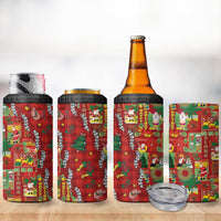 Mele Kalikimaka Pakalana Pikake Lei 4 in 1 Can Cooler Tumbler Hawaiian Rodeo Paniolo Omaomao Palaka - Polynesian Pride