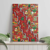 Mele Kalikimaka Pakalana Pikake Lei Canvas Wall Art Hawaiian Rodeo Paniolo Omaomao Palaka - Polynesian Pride