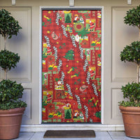 Mele Kalikimaka Pakalana Pikake Lei Door Cover Hawaiian Rodeo Paniolo Omaomao Palaka - Polynesian Pride