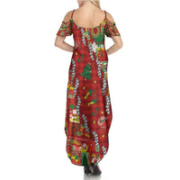 Mele Kalikimaka Pakalana Pikake Lei Family Matching Summer Maxi Dress and Hawaiian Shirt Hawaiian Rodeo Paniolo Omaomao Palaka - Polynesian Pride
