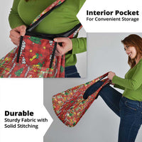 Mele Kalikimaka Pakalana Pikake Lei Grocery Bag Hawaiian Rodeo Paniolo Omaomao Palaka - Polynesian Pride