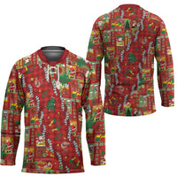 Mele Kalikimaka Pakalana Pikake Lei Hockey Jersey Hawaiian Rodeo Paniolo Omaomao Palaka LT9 - Polynesian Pride