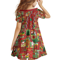 Mele Kalikimaka Pakalana Pikake Lei Kid Short Sleeve Dress Hawaiian Rodeo Paniolo Omaomao Palaka - Polynesian Pride