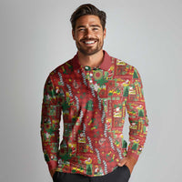 Mele Kalikimaka Pakalana Pikake Lei Long Sleeve Polo Shirt Hawaiian Rodeo Paniolo Omaomao Palaka - Polynesian Pride