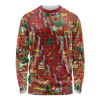Mele Kalikimaka Pakalana Pikake Lei Long Sleeve Shirt Hawaiian Rodeo Paniolo Omaomao Palaka - Polynesian Pride