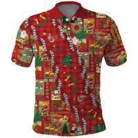 Mele Kalikimaka Pakalana Pikake Lei Polo Shirt Hawaiian Rodeo Paniolo Omaomao Palaka - Polynesian Pride