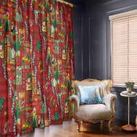 Mele Kalikimaka Pakalana Pikake Lei Window Curtain Hawaiian Rodeo Paniolo Omaomao Palaka - Polynesian Pride