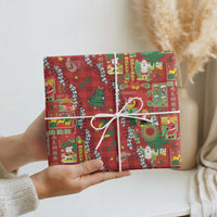 Mele Kalikimaka Pakalana Pikake Lei Wrapping Paper Hawaiian Rodeo Paniolo Omaomao Palaka - Polynesian Pride