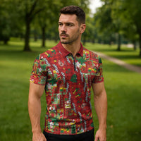 Mele Kalikimaka Pakalana Pikake Lei Zipper Polo Shirt Hawaiian Rodeo Paniolo Omaomao Palaka LT9 - Polynesian Pride