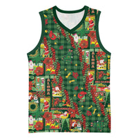 Mele Kalikimaka Pakalana Pikake Lei Basketball Jersey Hawaiian Rodeo Paniolo Ulaula Palaka - Polynesian Pride