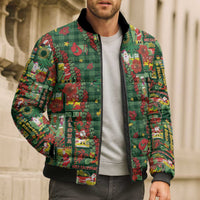 Mele Kalikimaka Pakalana Pikake Lei Bomber Puffer Jacket Hawaiian Rodeo Paniolo Ulaula Palaka LT9 - Polynesian Pride