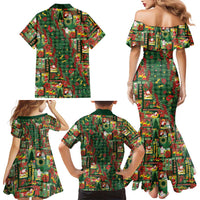 Mele Kalikimaka Pakalana Pikake Lei Family Matching Mermaid Dress and Hawaiian Shirt Hawaiian Rodeo Paniolo Ulaula Palaka - Polynesian Pride