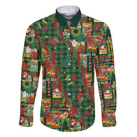 Mele Kalikimaka Pakalana Pikake Lei Family Matching Off The Shoulder Long Sleeve Dress and Hawaiian Shirt Hawaiian Rodeo Paniolo Ulaula Palaka - Polynesian Pride