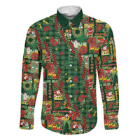 Mele Kalikimaka Pakalana Pikake Lei Family Matching Off Shoulder Maxi Dress and Hawaiian Shirt Hawaiian Rodeo Paniolo Ulaula Palaka - Polynesian Pride