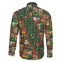 Mele Kalikimaka Pakalana Pikake Lei Family Matching Off Shoulder Maxi Dress and Hawaiian Shirt Hawaiian Rodeo Paniolo Ulaula Palaka - Polynesian Pride