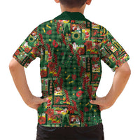 Mele Kalikimaka Pakalana Pikake Lei Family Matching Off Shoulder Short Dress and Hawaiian Shirt Hawaiian Rodeo Paniolo Ulaula Palaka - Polynesian Pride