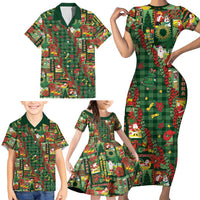 Mele Kalikimaka Pakalana Pikake Lei Family Matching Short Sleeve Bodycon Dress and Hawaiian Shirt Hawaiian Rodeo Paniolo Ulaula Palaka - Polynesian Pride