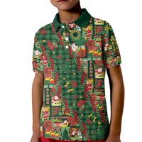 Mele Kalikimaka Pakalana Pikake Lei Kid Polo Shirt Hawaiian Rodeo Paniolo Ulaula Palaka - Polynesian Pride