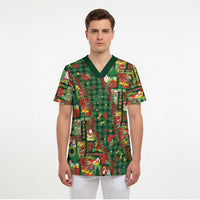 Mele Kalikimaka Pakalana Pikake Lei Scrub Top Hawaiian Rodeo Paniolo Ulaula Palaka LT9 - Polynesian Pride