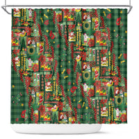 Mele Kalikimaka Pakalana Pikake Lei Shower Curtain Hawaiian Rodeo Paniolo Ulaula Palaka - Polynesian Pride