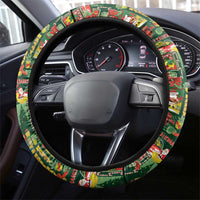 Mele Kalikimaka Pakalana Pikake Lei Steering Wheel Cover Hawaiian Rodeo Paniolo Ulaula Palaka - Polynesian Pride