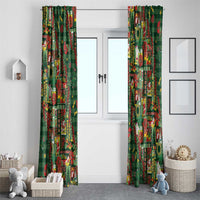 Mele Kalikimaka Pakalana Pikake Lei Window Curtain Hawaiian Rodeo Paniolo Ulaula Palaka - Polynesian Pride