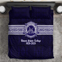 Tonga Queen Salote College 100 years Bedding Set QSC 1926-2026 Tongan Pattern LT9 Blue - Polynesian Pride