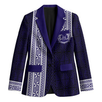 Tonga Queen Salote College 100 years Blazer QSC 1926-2026 Tongan Pattern LT9 Unisex Blue - Polynesian Pride