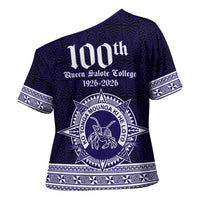 Tonga Queen Salote College 100 years Cross Shoulder Shirt QSC 1926-2026 Tongan Pattern LT9 - Polynesian Pride