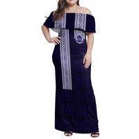 Tonga Queen Salote College 100 years Family Matching Off Shoulder Maxi Dress and Hawaiian Shirt QSC 1926-2026 Tongan Pattern