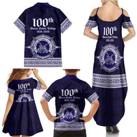Tonga Queen Salote College 100 years Family Matching Summer Maxi Dress and Hawaiian Shirt QSC 1926-2026 Tongan Pattern