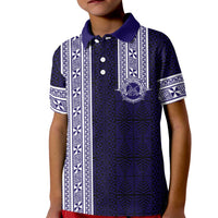 Tonga Queen Salote College 100 years Kid Polo Shirt QSC 1926-2026 Tongan Pattern LT9 Kid Blue - Polynesian Pride