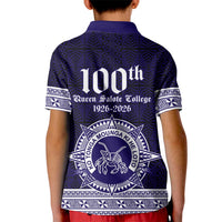 Tonga Queen Salote College 100 years Kid Polo Shirt QSC 1926-2026 Tongan Pattern LT9 - Polynesian Pride