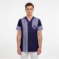 Tonga Queen Salote College 100 years Scrub Top QSC 1926-2026 Tongan Pattern LT9 - Polynesian Pride