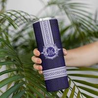 Tonga Queen Salote College 100 years Skinny Tumbler QSC 1926-2026 Tongan Pattern LT9 - Polynesian Pride